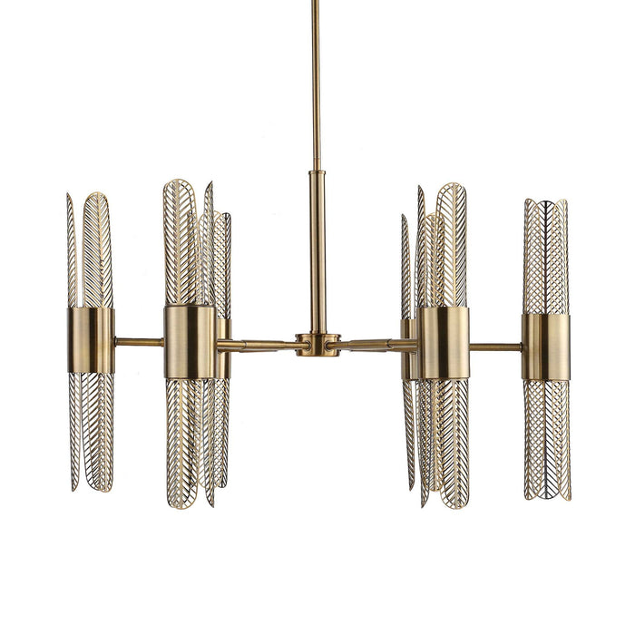 Cret - 12 Light Brass Chandelier - Bronze