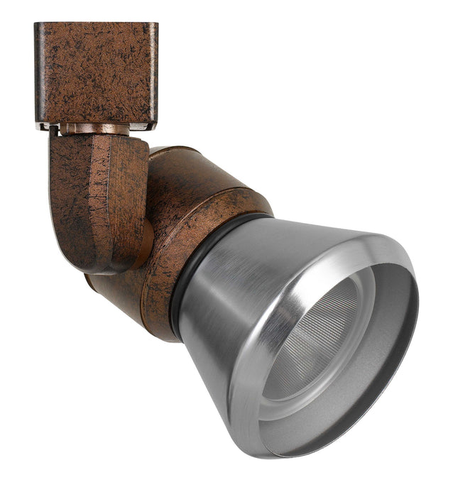 6.25" Height Metal Track Head - Rust & Brushed Steel