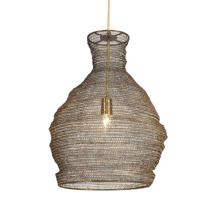 Murmur - Woven Brass 1 Light Pendant - Brass