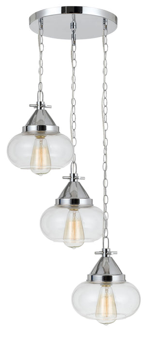 Maywood - 10" Height Glass Pendant - Chrome
