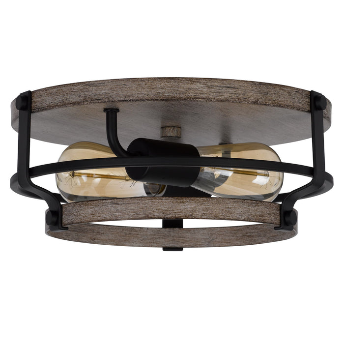 Clarita - 5" Height Metal Semi Flush Mount - Drifted Wood / Black