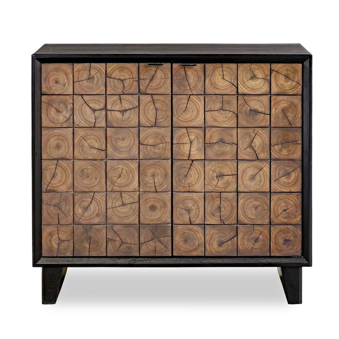 Muestra - Wood Grain 2 Door Cabinet - Black / Woodtone