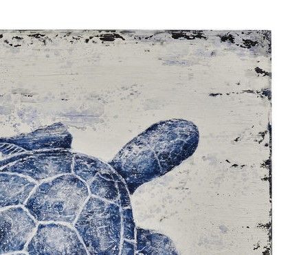 Sea Turtle Canvas Art - Blue