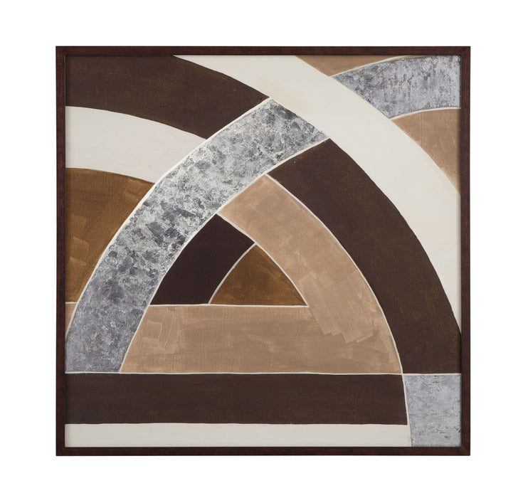 Neutral Geometry II Framed Print - Brown