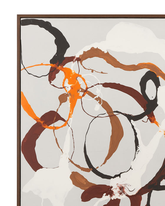 Carnival Framed Canvas - Gray / Dark Brown