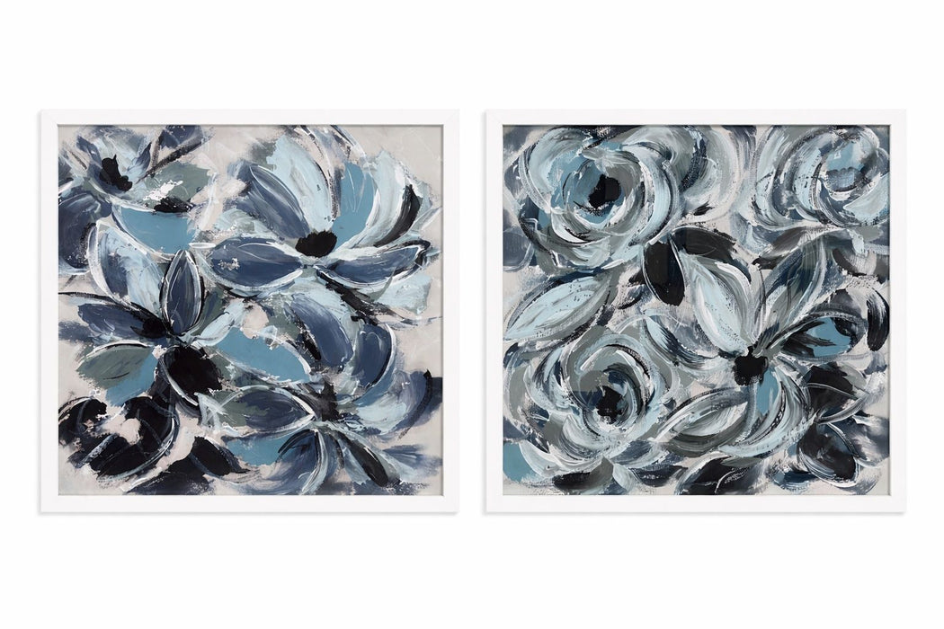 Bloom Blend Framed Print (Set of 2) - Blue