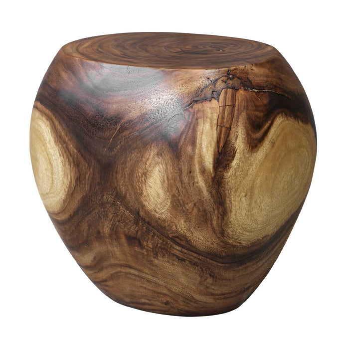 Lomas - Solid Wood Accent Stool - Dark Brown
