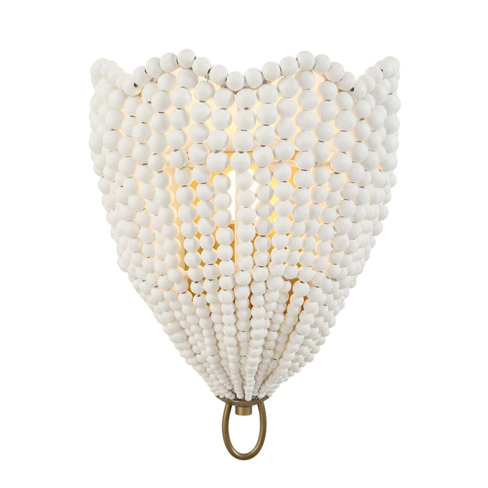 Biddeford - 1 Light Beaded Sconce - Gold / White