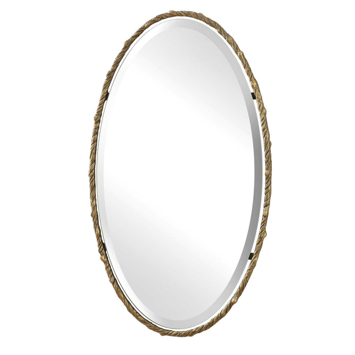 Twisted Branch - Oval Mirror - Gold