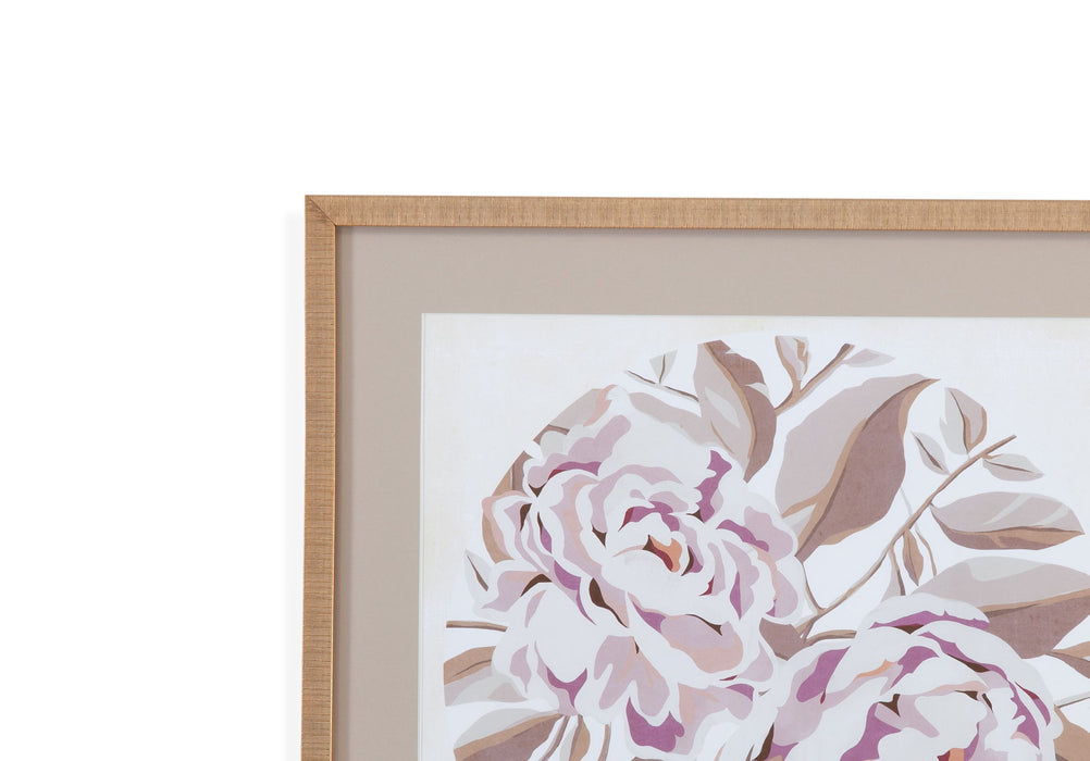 Eye Of Peony II Framed Print - Beige