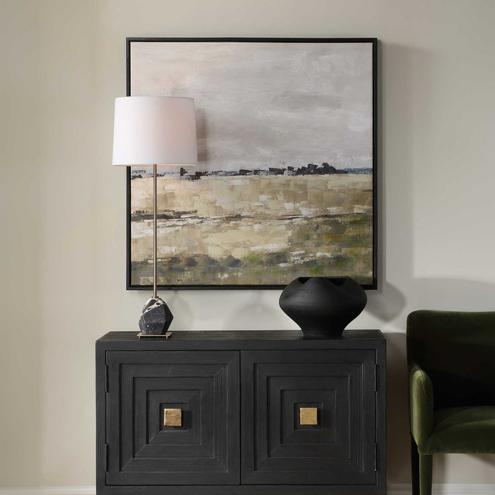 Fragment - Hand Painted Landscape Art - Black / Brown / Gray / Green / White