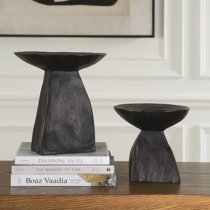 Shadow - Pedestal Bowls (Set of 2) - Black