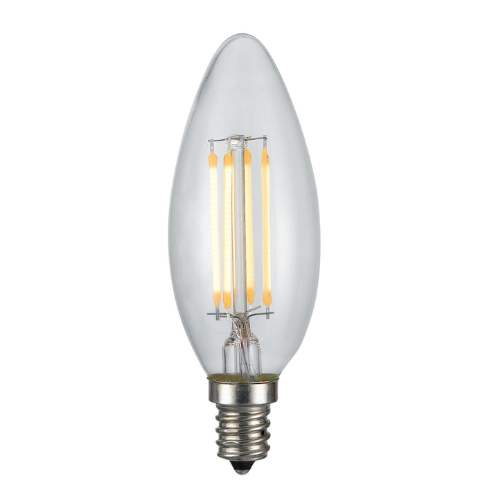 LED Edison Bulb, 4W, 22K, E12 Socket Base - Pearl Silver
