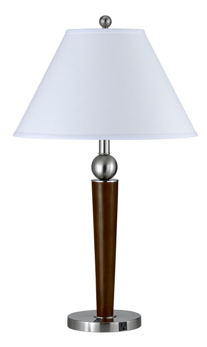 Hotel - 29" Height Metal Desk Lamp - Brushed Steel & Espresso
