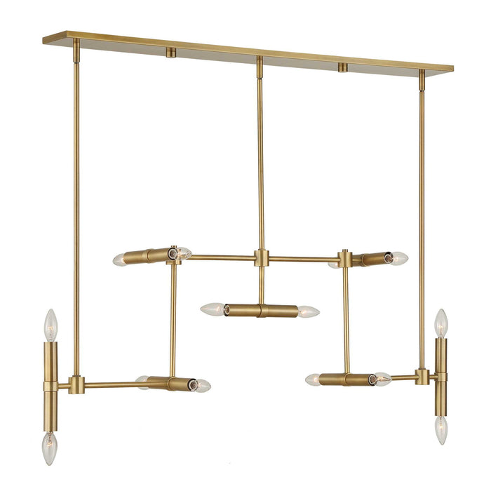 Cadre - 14 Light Modern Linear Pendant - Gold