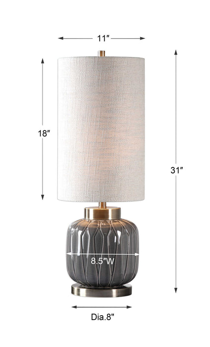 Zahlia - Ceramic Lamp - Aged Gray