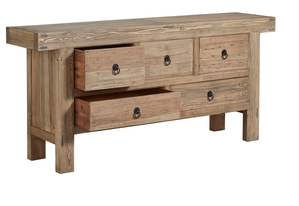 Old Pine - 5-Drawer Buffet - Light Brown