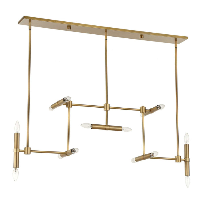 Cadre - 14 Light Modern Linear Pendant - Gold