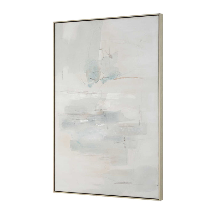 One And Only - Hand Painted Abstract Art - Blue / Brown / Gray / White