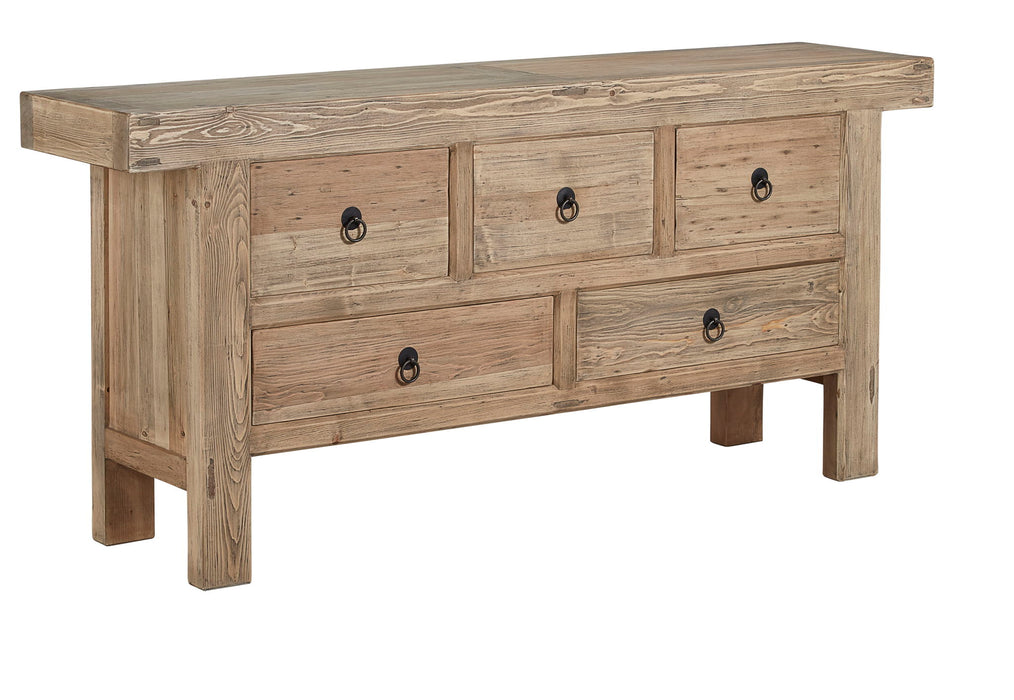 Old Pine - 5-Drawer Buffet - Light Brown