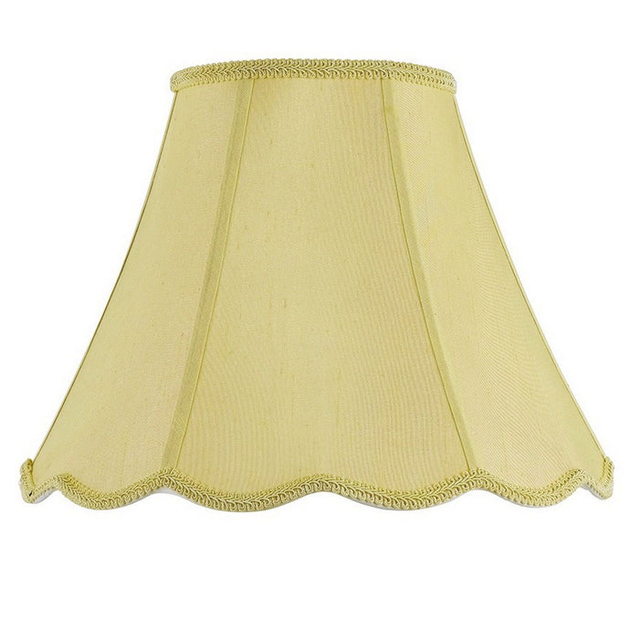 Piped Scallop Bell - 12.75" Height Fabric Shade - Champagne