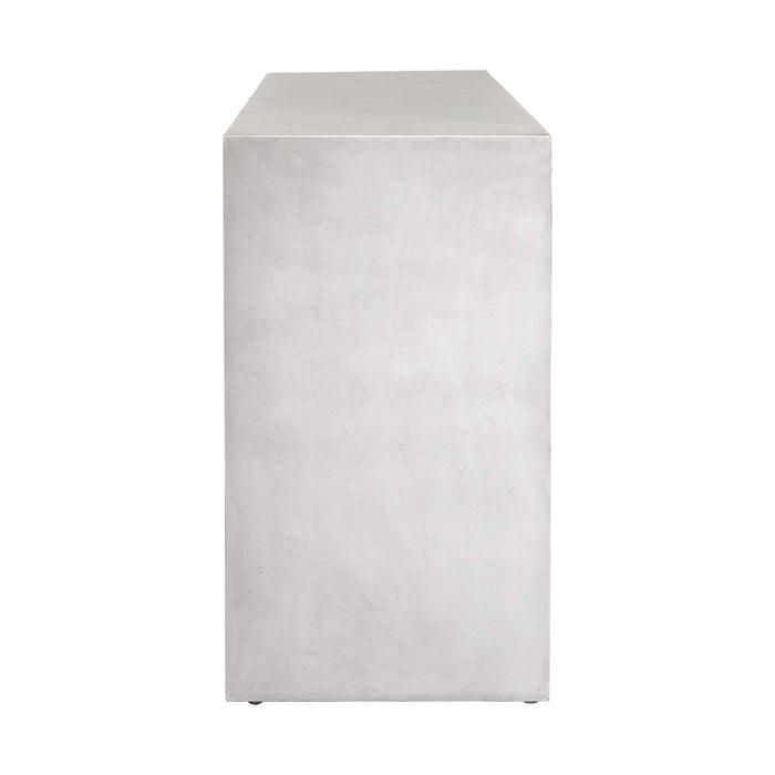 Brinson - Carved Wood 4 Door Cabinet - White / Woodtone