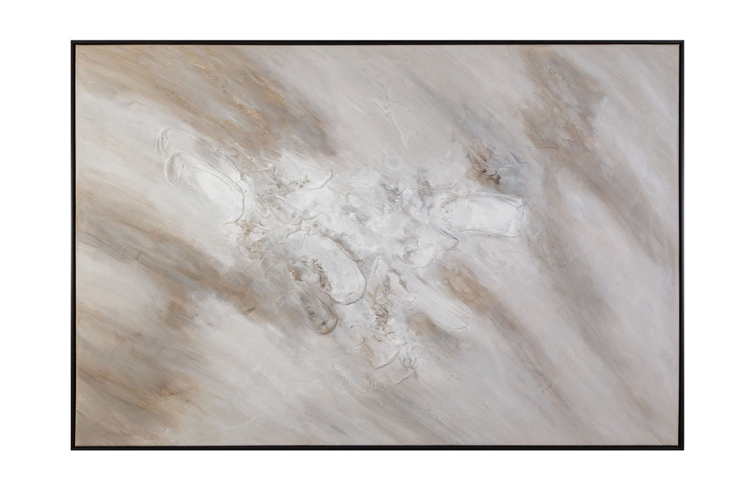 Subtle Relief Framed Canvas - Gray