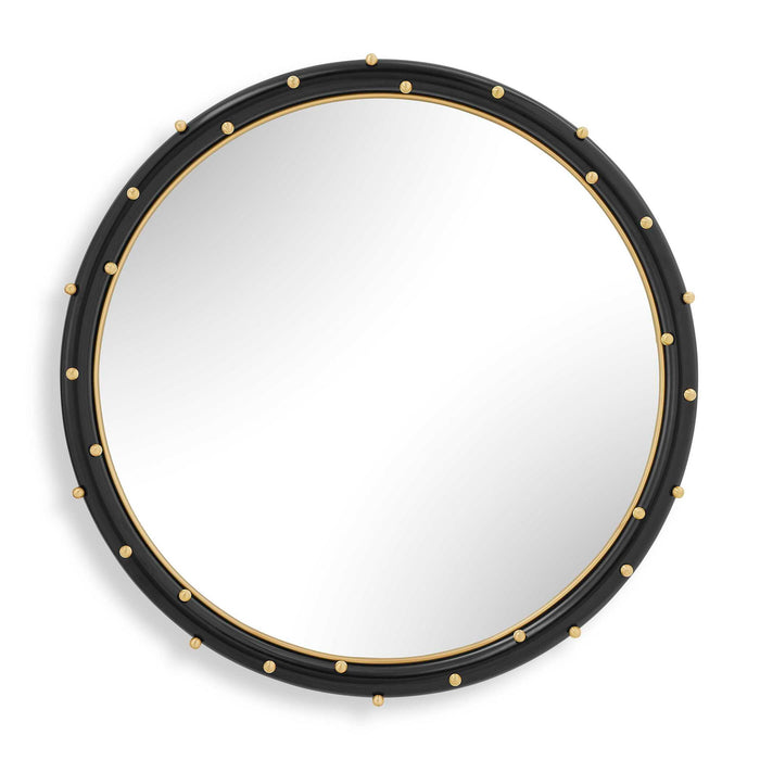Helia - Round Mirror - Black / Brass