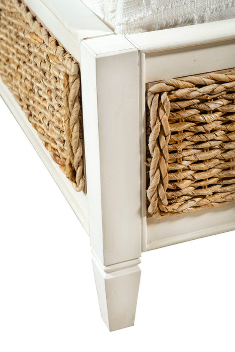 Priscilla - King Bed - White / Light Brown
