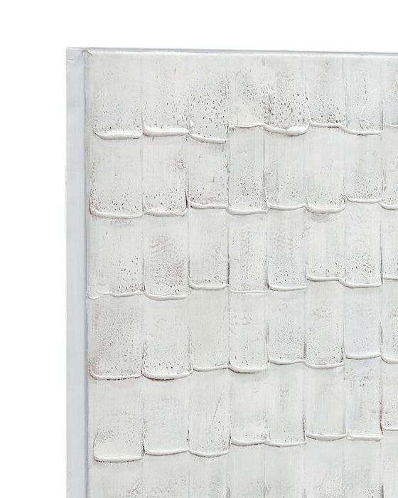 Linear Marks Canvas Art - White