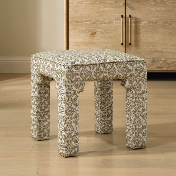 Satoria - Upholstered Small Bench - Green / White