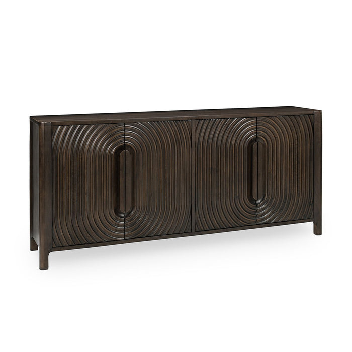 Colson - Mango Wood 4 Door Cabinet - Dark Brown