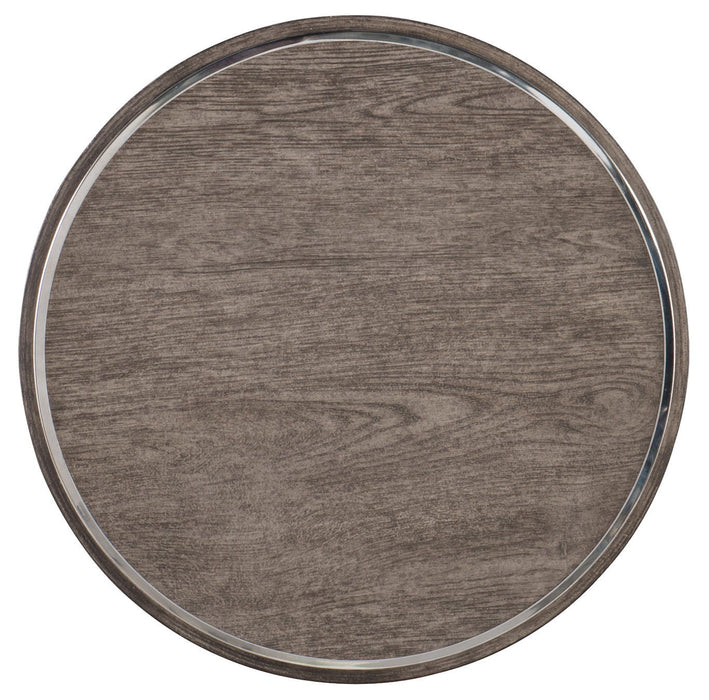 Melange - Storia Round End Table - Dark Gray