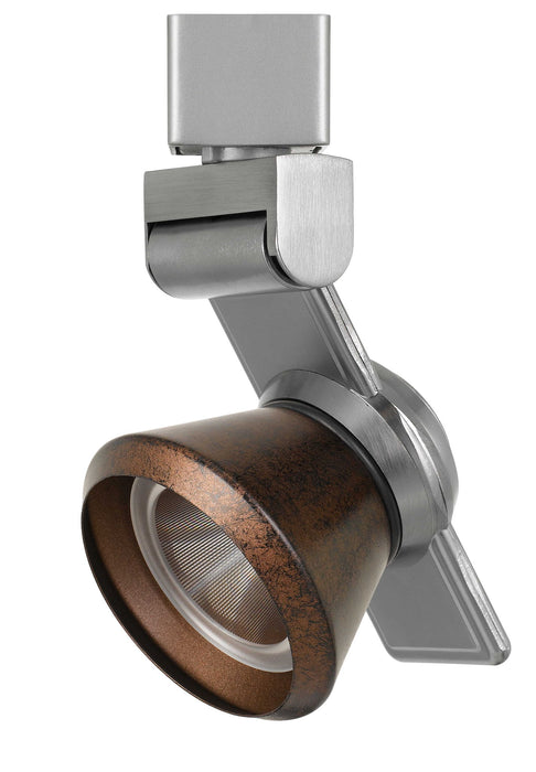 6" Height Metal Track Head - Brushed Steel & Rust