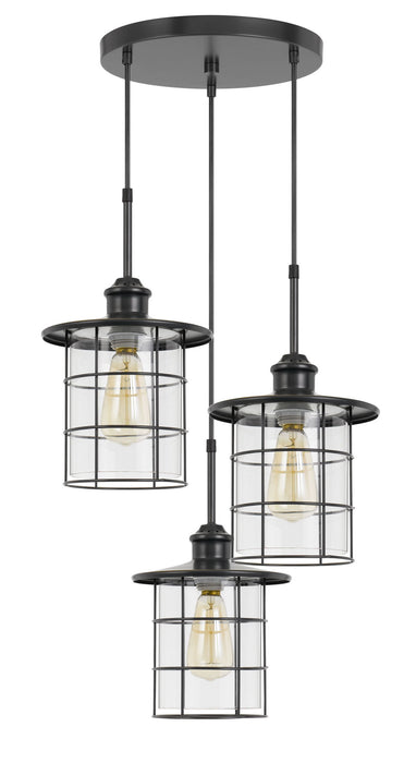 Silverton - 15" Height Pendant - Dark Bronze & Clear - 3 Light
