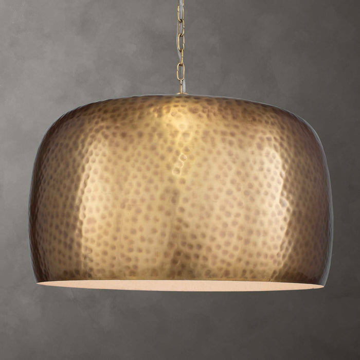 Lemont - Hammered Brass 1 Light Pendant - Brass
