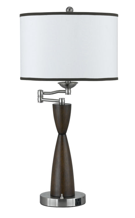 Hotel - 30" Height Metal Table Lamp - Brushed Steel & Espresso
