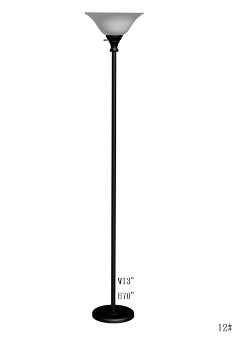 Torchiere - 70" Height Metal Torchiere - Black