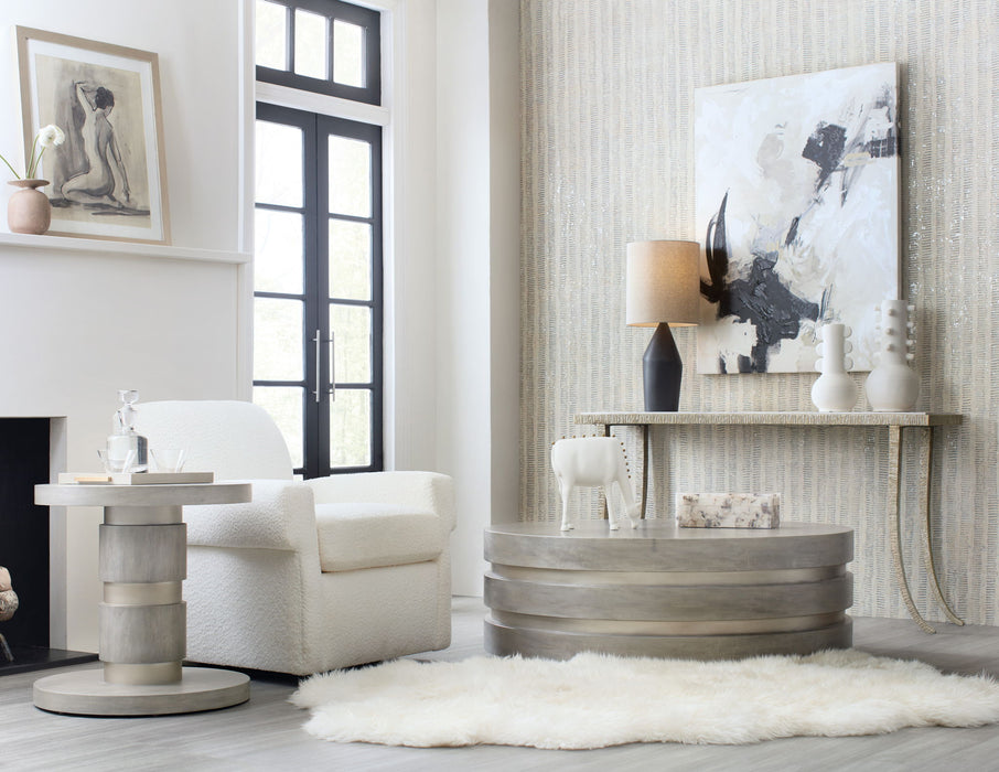 Melange - Guilded Accent Table - Pearl Silver