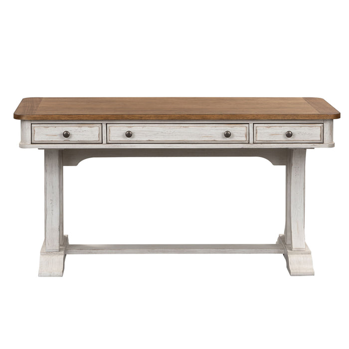 Farmhouse Reimagined - Writing Desk - Antique White / Chestnut Tops