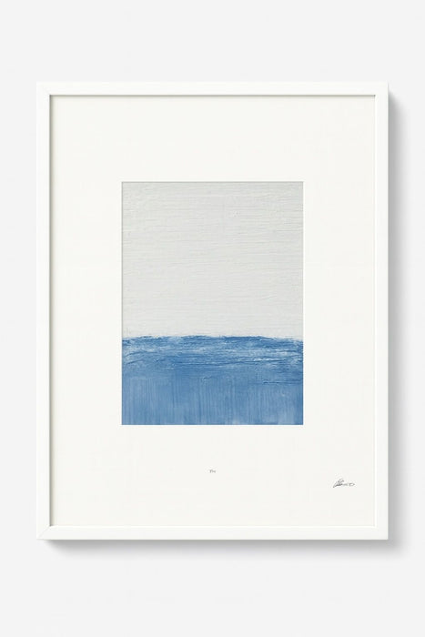Horizon Blue II Framed Print - White / Blue
