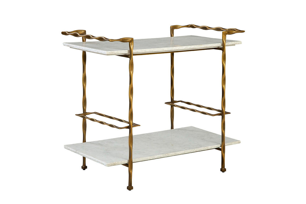 Vivian - Bar Cart - White / Gold