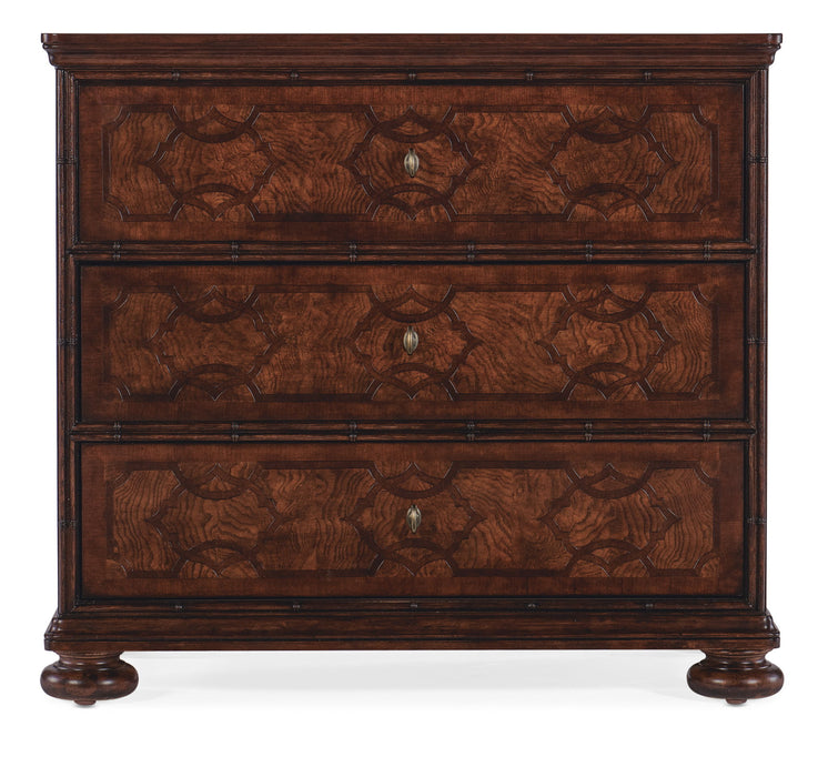 Charleston - Three-Drawer Wood Nightstand - Dark Brown