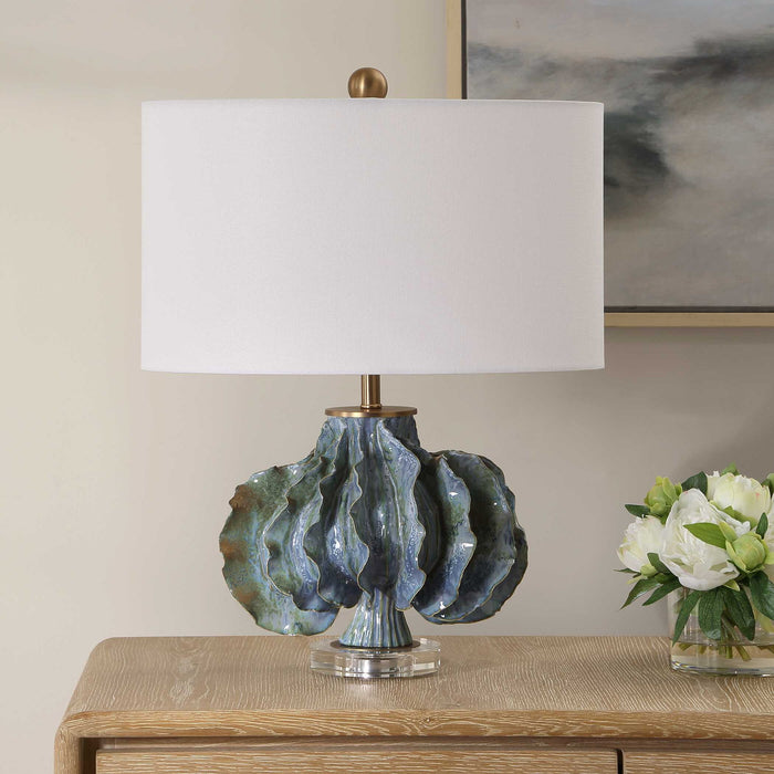 Ruffle Up - Table Lamp - Blue Green