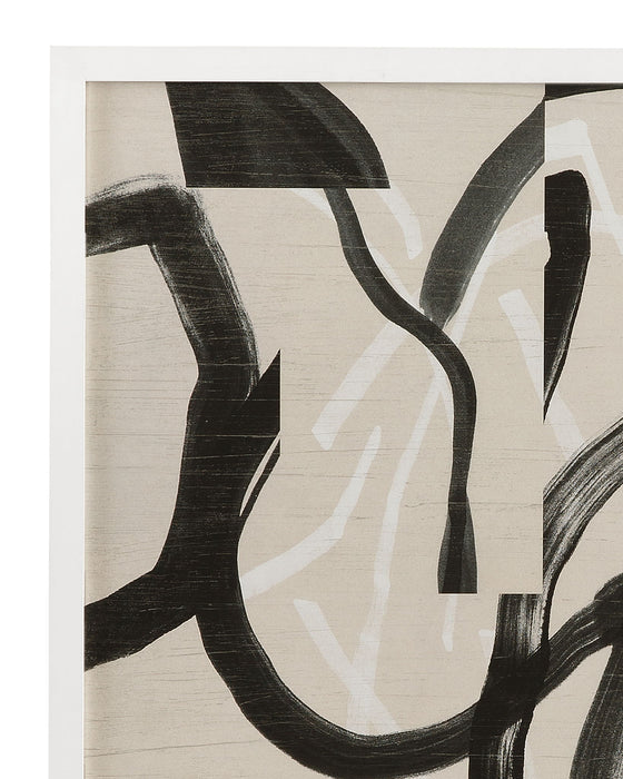 Ink Maze II Framed Print - Gray / Black