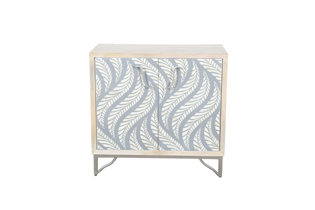 Leia - Bar Cabinet - White Mango / Ivory Bone / Gray