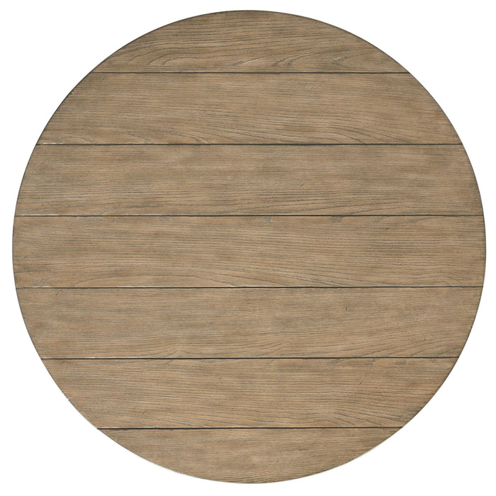 Barrington - 2 Tone Round Coffee Table - Antique Oak / Matte Black