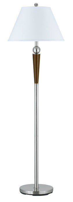 Hotel - 60" Height Metal Floor Lamp - Brushed Steel & Espresso - 100W