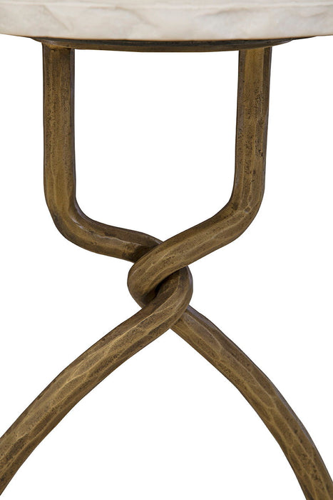 Kevin - Side Table - White / Gold