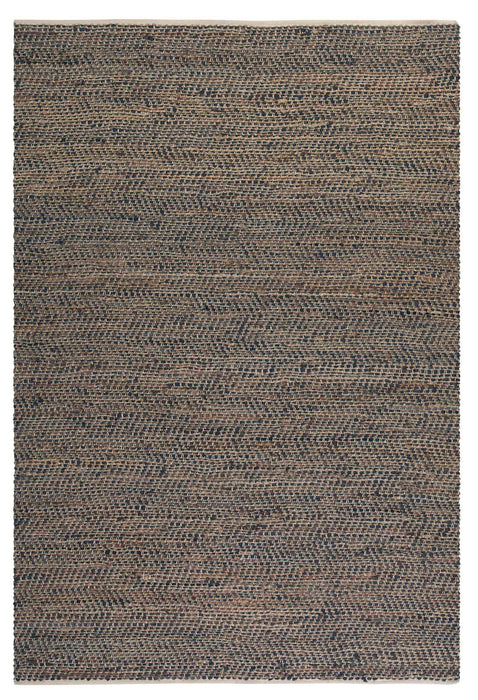 Tobais - Rescued Leather & Fabric Rug
